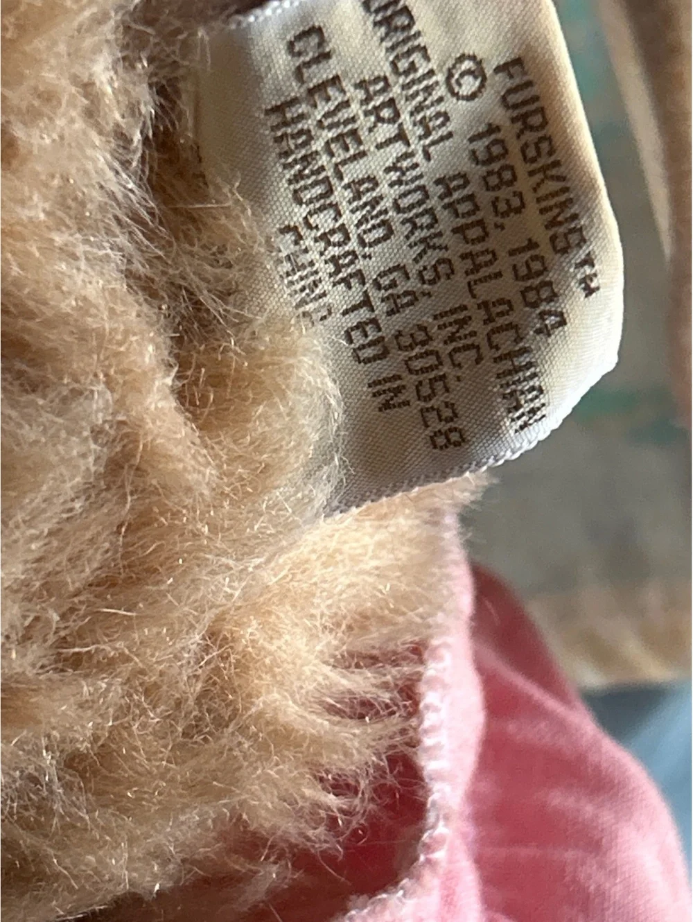 Furkins Vintage Stuffed Bear Doll in Dress and Socks